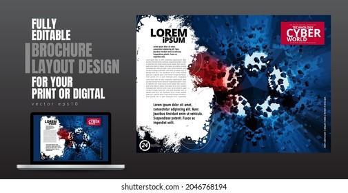 Template vector design ready for use for brochure, annual report or magazine. Big data connection complex. Data visual concept