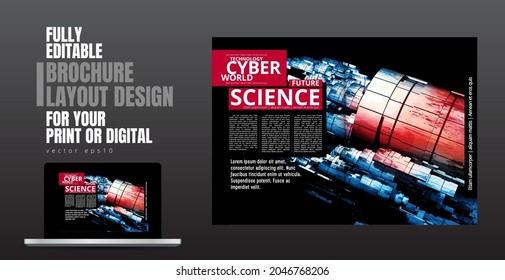 Template vector design ready for use for brochure, annual report or magazine. Big data connection complex. Data visual concept