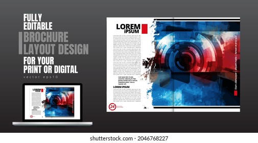 Template vector design ready for use for brochure, annual report or magazine. Big data connection complex. Data visual concept