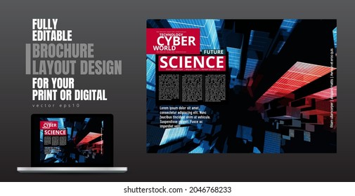 Template vector design ready for use for brochure, annual report or magazine. Big data connection complex. Data visual concept