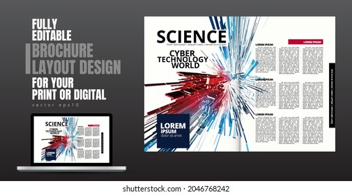 Template vector design ready for use for brochure, annual report or magazine. Big data connection complex. Data visual concept