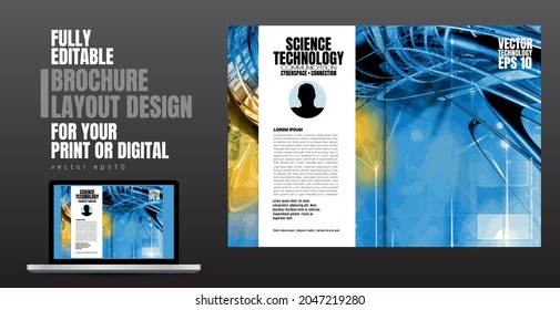 Template vector design ready for use for brochure, annual report or magazine. Big data connection complex. Data visual concept