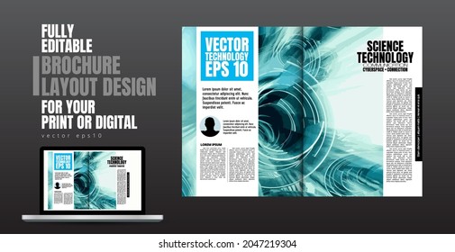 Template vector design ready for use for brochure, annual report or magazine. Big data connection complex. Data visual concept