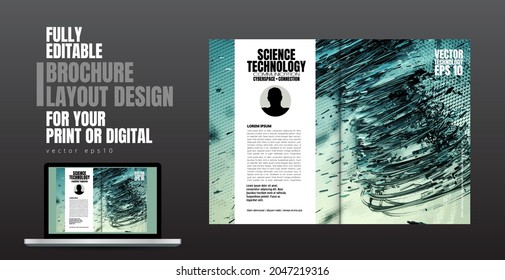 Template vector design ready for use for brochure, annual report or magazine. Big data connection complex. Data visual concept