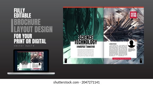 Template vector design ready for use for brochure, annual report or magazine. Big data connection complex. Data visual concept