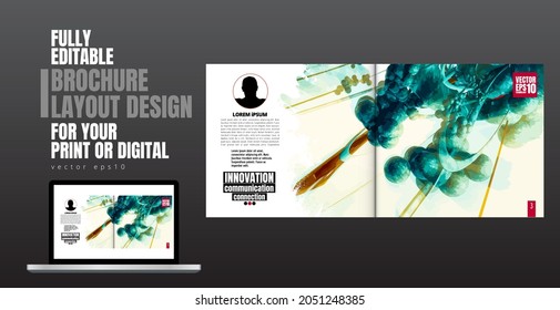 Diseño del vector de plantilla listo para ser utilizado en folletos, informes anuales o revistas