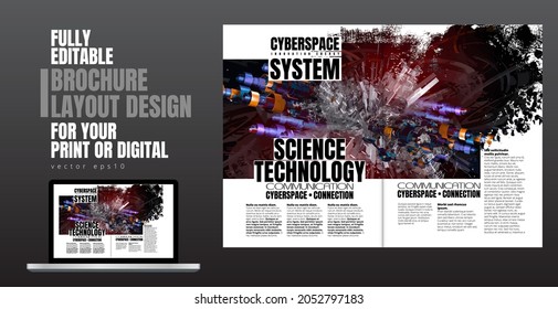 Diseño del vector de plantilla listo para ser utilizado en folletos, informes anuales o revistas