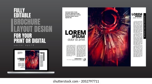 Diseño del vector de plantilla listo para ser utilizado en folletos, informes anuales o revistas. Complejo de conexión a grandes datos. Concepto visual de datos