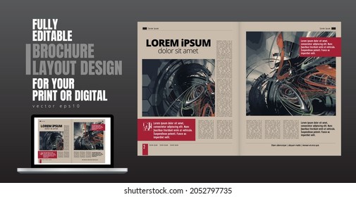 Template vector design ready for use for brochure, annual report or magazine. Big data connection complex. Data visual concept