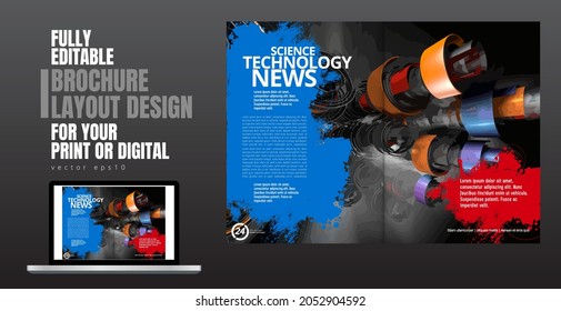 Diseño del vector de plantilla listo para ser utilizado en folletos, informes anuales o revistas. Complejo de conexión a grandes datos. Concepto visual de datos