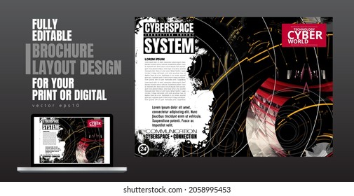 Template vector design ready for use for brochure, annual report or magazine. Big data connection complex. Data visual concept