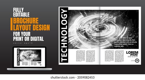Template vector design ready for use for brochure, annual report or magazine. Big data connection complex. Data visual concept