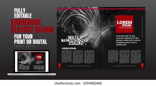 Template vector design ready for use for brochure, annual report or magazine. Big data connection complex. Data visual concept