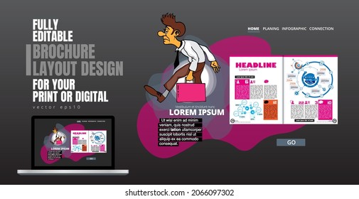 Template vector design ready for use for brochure, annual report or magazine