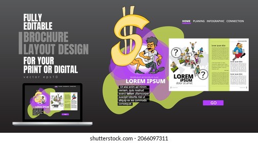 Template vector design ready for use for brochure, annual report or magazine