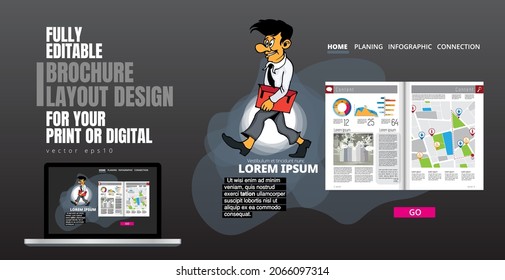 Template vector design ready for use for brochure, annual report or magazine