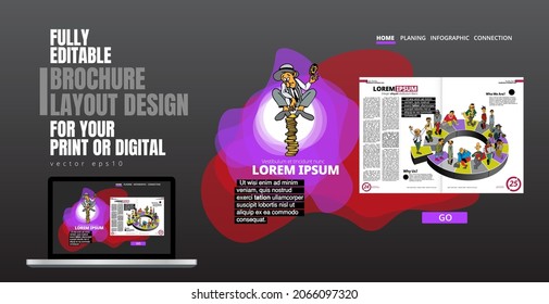 Template vector design ready for use for brochure, annual report or magazine