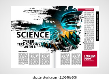 Template vector design ready for use for brochure, annual report or magazine. Big data connection complex