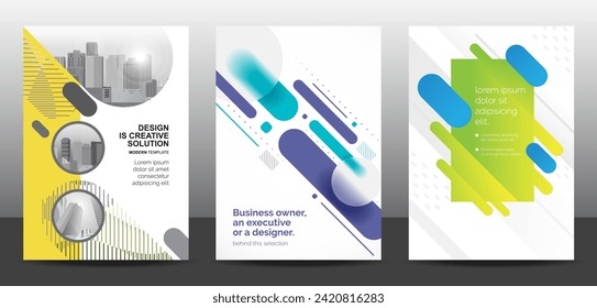 Template vector design set  for Brochure, AnnualReport, Corporate Presentation, Portfolio, Flyer, layout modern, posters collection Eps10