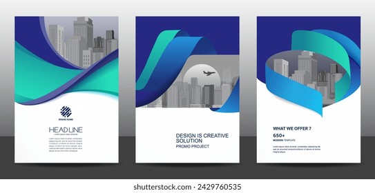 Template vector design set  for Brochure, AnnualReport, Corporate Presentation, Portfolio, Flyer, layout modern, posters collection Eps10