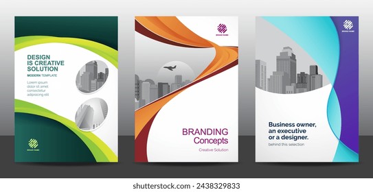 Template vector design set  for Brochure, AnnualReport, Corporate Presentation, Portfolio, Flyer, layout modern, posters collection Eps10