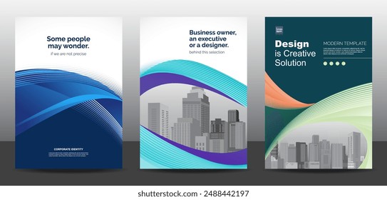 Template vector design set  for Brochure, AnnualReport, Corporate Presentation, Portfolio, Flyer, layout modern, posters collection Eps10