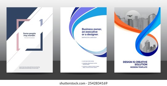 Template vector design set  for Brochure, AnnualReport, Corporate Presentation, Portfolio, Flyer, layout modern, posters collection Eps10