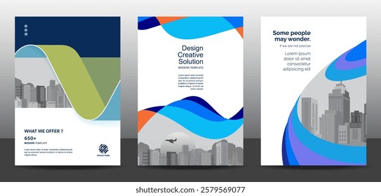 Template vector design set  for Brochure, AnnualReport, Corporate Presentation, Portfolio, Flyer, layout modern, posters collection Eps10