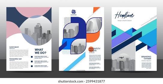 Template vector design set  for Brochure, AnnualReport, Corporate Presentation, Portfolio, Flyer, layout modern, posters collection Eps10