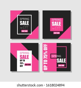 template vector design of spring social media sale banner  good for your business on social media