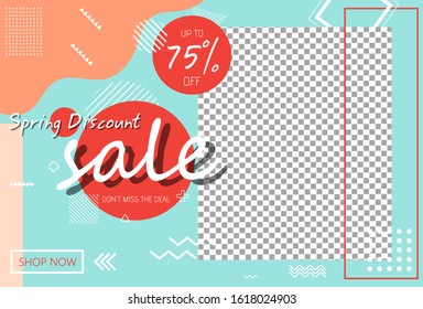 template vector design of spring social media sale banner  good for your business on social media