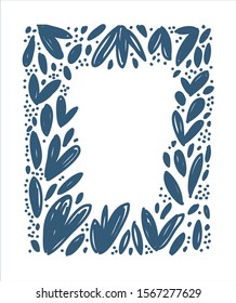 Template in vector with different elements. Minimalist frame with some space for text. Sketch style. Perfect for posters, invitations.