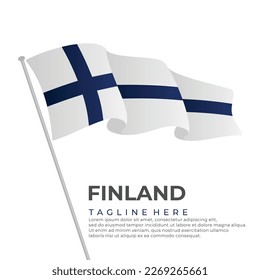 Template vector Finland flag modern design. Vector illustration