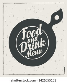 Template vector food and drink menu with calligraphic inscription on the old paper background in retro style