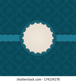 Template vector frame design for greeting card, invitation. Background - floral pattern.