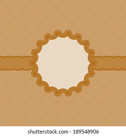Template vector frame design for greeting card, invitation. Background - floral seamless pattern.