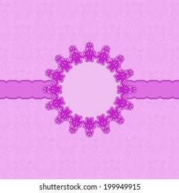 Template vector frame design for greeting card, invitation. Background - floral seamless pattern.