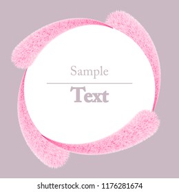 Template vector frame with pink furry elements