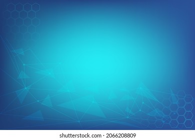 Template vector futuristic pantagons in a technology background vector. Abstract pattern with network connection with line and dot communication.