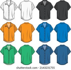 template vector hawaiian shirts for men