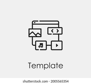 Template vector icon. Editable stroke. Symbol in Line Art Style for Design, Presentation, Website or Apps Elements, Logo. Pixel vector graphics - Vector