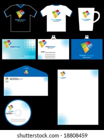 Template vector Identity with blank, envelope and visiting card