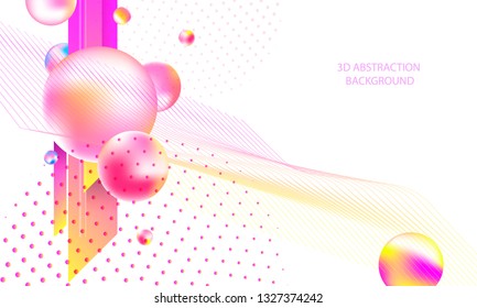 Template vector illustration banner modern yellow pink white abstract background hipster bright inscription design