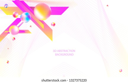 Template vector illustration banner modern abstract background hipster bright inscription yellow pink white