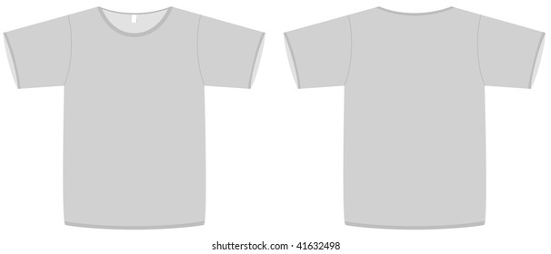 Template vector illustration of a blank basic T-shirt. All objects and details are isolated. Colors and white background color are easy to adjust/customize.