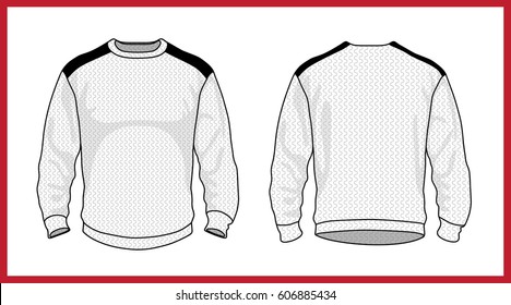 Template vector illustration of a blank basic jersey sweater pullover. Casual clothes