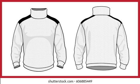 Template vector illustration of a blank basic jersey sweater pullover. Casual clothes