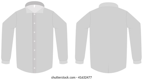 Ilustración vectorial de plantilla de una camisa o blusa de vestir en blanco. Todos los objetos y detalles están aislados. Los colores y el color de fondo blanco son fáciles de ajustar y personalizar.