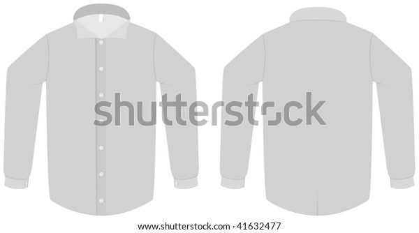 Template Vector Illustration Blank Dress Shirt Stock Vector (Royalty ...
