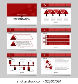 Template vector illustration set for presentation slides of modern layout design 
